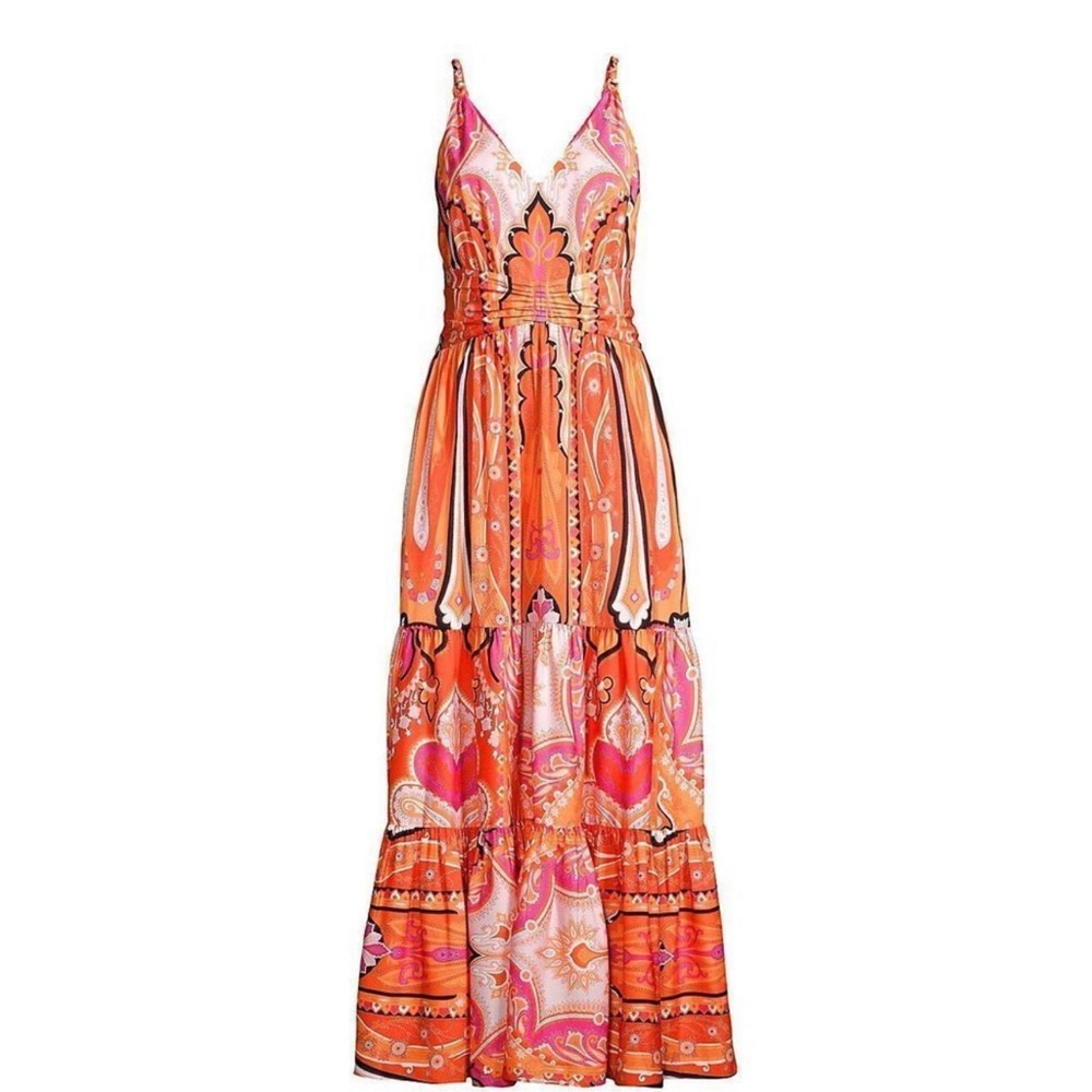 Kobi Halperin Red and Orange Maxi Dress
